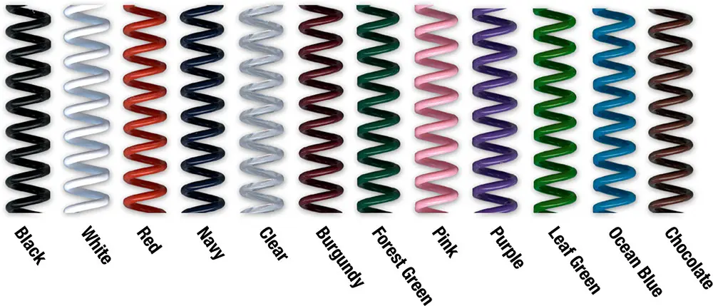 Color plastic coil binding wire