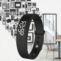Montre bracelet connectée sport avec écran LED tactile, alarme vibrante Android, moniteur de température automatique et podomètre 3D