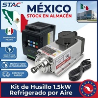 Kit moteur de broche refroidi par air 1,5 kW 24 000 tr/min ER11 ER16 110 V 220 V avec variateur de fréquence (VFD) pour routeur CNC, gravure et fraisage – Stock entrepôt Mexique