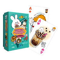 Cartes à jouer en plastique Foodie Rabbit Tasty Taiwanese Food avec revêtement unique des deux côtés, 52 cartes de poker + 2 instructions de jeu, 58x88mm