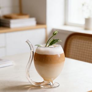 Verre à boire avec paille, Verre à vin en forme de vampire, Bouteille en verre 300ml, Verre à vin rouge 10 OZ avec paille intégrée - Product Image 2