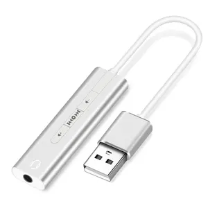 2 IN 1 USB 외부 사운드 카드 USB C / USB 3.5mm 잭 맥북 PC 노트북 사운드 카드 용 3D 오디오 마이크 헤드셋 어댑터