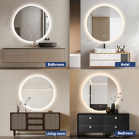 Miroir de salle de bain intelligent à LED avec capteur anti-buée, variateur d'intensité, 3 températures de couleur, haut-parleur Bluetooth, pour salon, appartement, villa