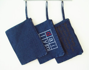 Donne Lavabile <span class=keywords><strong>Blu</strong></span> Denim Frizione Personalizzato Braccialetti Della Signora Borsa Casuale Piccola Borsa di Trucco Del Sacchetto Della Cancelleria Della Chiusura Lampo Del Raccoglitore - Product Image 3