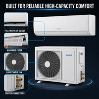 Climatiseur solaire 24000 BTU hybride DC Inverter mural, économie d'énergie, refroidissement et chauffage solaires, pour villa et appartement