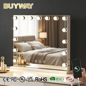 Star <strong>Light</strong> <strong>Mirror</strong> with Phone Charging, 15 LED Bulbs Holly Wood <strong>Mirror</strong> Desktop Smart Glass Rectangular <strong>Vanity</strong> <strong>Mirror</strong> Espejo - Product Image 1