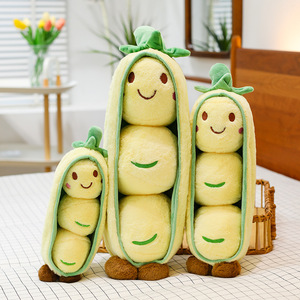 Pea Pod Plush <b>Toy</b> With Three Peas <b>Soft</b> <b>Stuffed</b> Doll For Children Birthday Gift 5 To 7 Years Unisex - Product Image 2