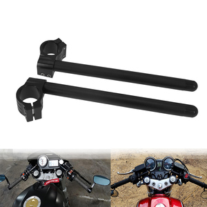 Manillares de motocicleta CNC de aluminio con clip, universales de 31-50 mm, tipo dividido para motos deportivas y de calle, abrazadera elevadora anodizada en negro H - Product Image 2