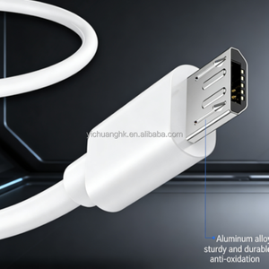 Cable de Carga Rápida 3A Micro USB a Conector Trapezoidal, Cable de Datos para iPhone de PVC Inalámbrico de Una Sola Punta, Conductor de Cobre Puro, Blanco - Product Image 2