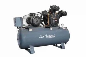 Compresor de Aire Industrial de Dos Etapas, Compresor de Pistón Recíproco de Alta Resistencia con Tanque Receptor de Aire Horizontal - Product Image 1