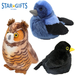 Peluche Assortiti di Uccelli Selvatici, Morbidi Giocattoli Imbottiti di Gabbiano <span class=keywords><strong>Blu</strong></span>/Passero <span class=keywords><strong>Blu</strong></span>/Colibrì/Gufo per Bambini e Adulti, Decorazione e Regalo a Tema Natura - Product Image 6