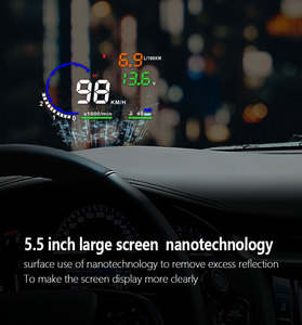 نظام إنذار السرعة الزائدة للسيارة Hud للسيارة شاشة LCD للسيارة OBD2 II واجهة A8 Hud - Product Image 5