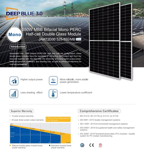 JA Solar double verre 525w 530w 535w 540w 545w 550 Watts PERC JAM72D30 MB Panneau solaire bifacial - Product Image 5