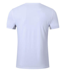 Style d'été T-shirts de fitness en polyester à séchage rapide pour hommes, surdimensionnés, courts, brodés, légers, sans doublure, à motif solide, tricotés - Product Image 3