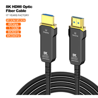 Câble HDMI Optique PVC Haute Vitesse ODM/OEM pour Fibre Optique 2.1 8K/60Hz 4K/2400Hz 10M 50M HDTV PS4/5 Jeux Théâtre Projecteur Commercial
