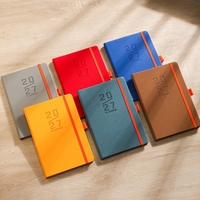 Agenda de bureau 2027 : Carnet de notes avec plan de la semaine, couverture rigide et sangle, design élégant