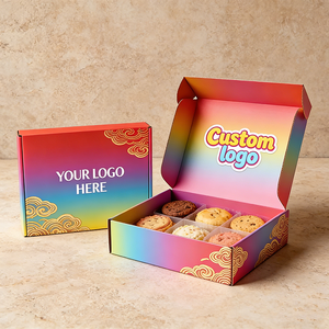 Caja de Regalo Portátil de Lujo Personalizada de Alta Gama, Material Ecológico, Diseño Delicado con Inserciones, Patrón en Relieve, para Galletas y Postres - Product Image 4