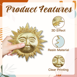 Esculturas Abstractas de Resina Personalizadas de <span class=keywords><strong>Sol</strong></span> <span class=keywords><strong>y</strong></span> <span class=keywords><strong>Luna</strong></span> para Decoración de Pared de Sala de Estar Moderna, Regalos - Product Image 3