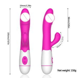 USB-Betriebener Rosen-<span class=keywords><strong>Vibrator</strong></span> Doppelendiges Erwachsenen-Sexspielzeug mit Variabler Frequenz G-Punkt-Stimulation für Weibliche <span class=keywords><strong>Dildo</strong></span>-Masturbatoren - Product Image 3