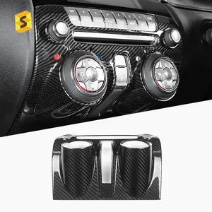 Shasha Carbon Console Cover Car Interior Accessories Real Carbon Fiber For Chevrolet Camaro 2010 2011 2012 2013 2014 2015