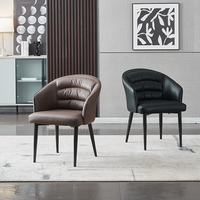 Chaises de cuisine modernes, chaise de salle à manger exécutive minimaliste nordique, chaise de salle à manger en cuir pour table à manger