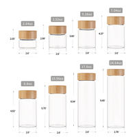 Bouteille à jus en verre borosilicate de luxe en gros, réutilisable, transparente, personnalisée, bouteille d'eau potable en verre avec couvercle en bois
