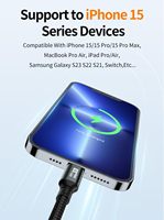 Câble vidéo USB-C vers USB-C en nylon à prix avantageux, 3.2 Gen2 20 Gbps PD 100 W 8K, charge rapide pour iPhone 15/16 Plus Pro Max