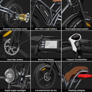 Dropshipping European Warehouse Fatbike 750w Electric <b>Bicycle</b> Fat Tire Electric Bike - Product Image 6