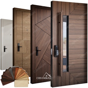 <span class=keywords><strong>Puerta</strong></span> Pivotante <span class=keywords><strong>Exterior</strong></span> de Nogal Americano Sólido para Chalets de Lujo - Product Image 3