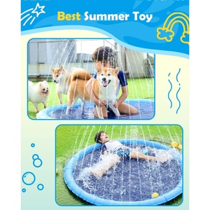 Piscine gonflable bleue pour chiens et enfants, épaisse et durable, pour l'extérieur, installations aquatiques de divertissement - Product Image 5