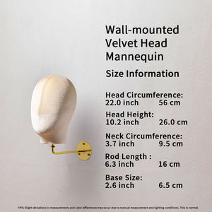 Cabeza de maniquí de terciopelo con gancho de pared para exhibición de sombreros y pelucas, gancho dorado, <span class=keywords><strong>modelo</strong></span> <span class=keywords><strong>masculino</strong></span> y femenino, venta al por mayor - Product Image 5