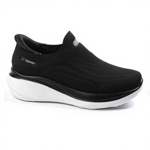Zapatillas Deportivas de Estilo Casual para Hombre, con Punta Redonda Ancha, Personalizadas en Blanco y Negro, Tejidas, Transpirables, Sin Cordones, para Caminar y Correr - Product Image 1
