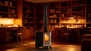Chauffage à granulés portable multi-usage, poêle à granulés extérieur en acier inoxydable antirouille, outil <span class=keywords><strong>de</strong></span> chauffage pratique pour jardin, patio et cour. - Product Image 2