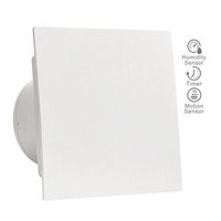 Ventilateur d'extraction silencieux pour salle de bain de petite taille 100 mm à haute efficacité avec capteur d'humidité intelligent et fonction de temporisation