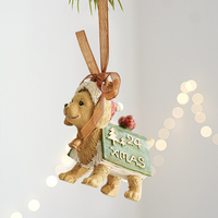 Ornement de Noël en résine mignon en forme de chien, polyvalent pour la décoration et les cadeaux de fêtes, idéal pour les sapins de Noël et les décors de fête