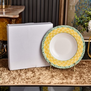 Wholesale Fine Bone China Tableware Set 2set <b>Plate</b> and Mug Collection Yellow Lijing <b>Plate</b> Luxury Style - Product Image 1
