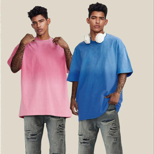 Custom Logo Solid Acid <b>Wash</b> Heavyweight Knitted 100%Cotton Oversize Plus Size Breathable O-Neck Short Sleeve Blank Street Style - Product Image 3