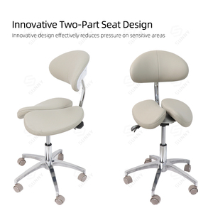 Siège de selle ergonomique fendu tabouret dossier réglable chaise d'assistant dentaire chaise de selle pivotante dentaire de luxe - Product Image 4