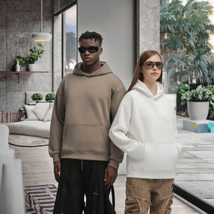 เสื้อฮู้ดผู้ชายไซส์ใหญ่ ผ้าฝ้าย 100% น้ำหนัก 400 กรัม เป็นมิตรกับสิ่งแวดล้อม เนื้อผ้านุ่มพิเศษ ทรงหลวม สไตล์ลำลอง สำหรับฤดูใบไม้ร่วง ปักลาย 3 มิติ รับสั่งทำ - Product Image 2