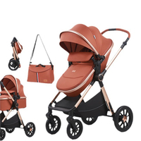 Poussette Combinée Luxe pour Bébé 4 en 1 Landau Pliable 3 en 1 avec Siège Auto