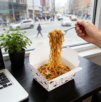 Contenants alimentaires à emporter personnalisés en carton blanc, résistants aux fuites et à la graisse, pour restaurants, traiteurs, fêtes