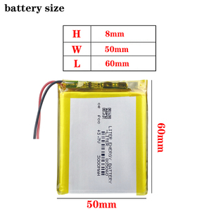 Batería de polímero de iones de litio adecuada 805060 3.7V 3000mAh con - Product Image 2