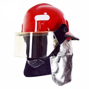 Casque de pompier jaune de type V avec protection de nuque argentée, suspension à 6 points sans fentes - Product Image 3