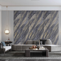 Panneau mural en feuille de marbre brillant, ignifuge, imperméable et résistant aux UV pour la décoration murale des restaurants et des magasins de détail
