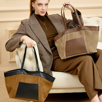 Bolso de mano de cuero genuino para trabajo de mujer, bolsos de hombro de cuero para mujer, bolsos de mano