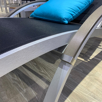 Chaise longue d'extérieur en aluminium noir et rose en forme de S de Foshan Coets pour piscine