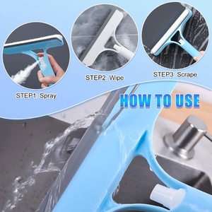 Used As a 3in1 Cleaning Tool for Cars, Household Windows, Tiles with Double-sided <b>Brush</b>, Scraper, and Spray <b>Bottle</b> Capabilities - Product Image 5