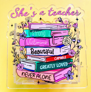 ที่ใส่ปากกาอะคริลิคใสลายพยาบาล/หมอ/ศาสนา/เชอร์รี่  กล่องใส่ปากกา/อุปกรณ์เครื่องเขียน - Product Image 3