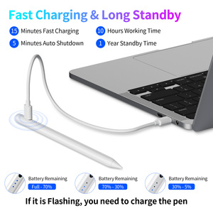 ปากกาสไตลัสแม่เหล็กสำหรับ iPad รุ่นที่ <span class=keywords><strong>9</strong></span> ขนาด <span class=keywords><strong>9</strong></span> นิ้ว สำหรับแท็บเล็ตแบบนุ่ม  รองรับการวาดภาพบนพื้นผิว  ดีไซน์ทันสมัย ป้องกันการสัมผัสโดยฝ่ามือ ผลิตจากพลาสติก - Product Image 3