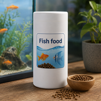 Pot en plastique rond de qualité alimentaire, surface mate, étanche, pour aliments pour poissons d'aquarium, fourniture d'usine